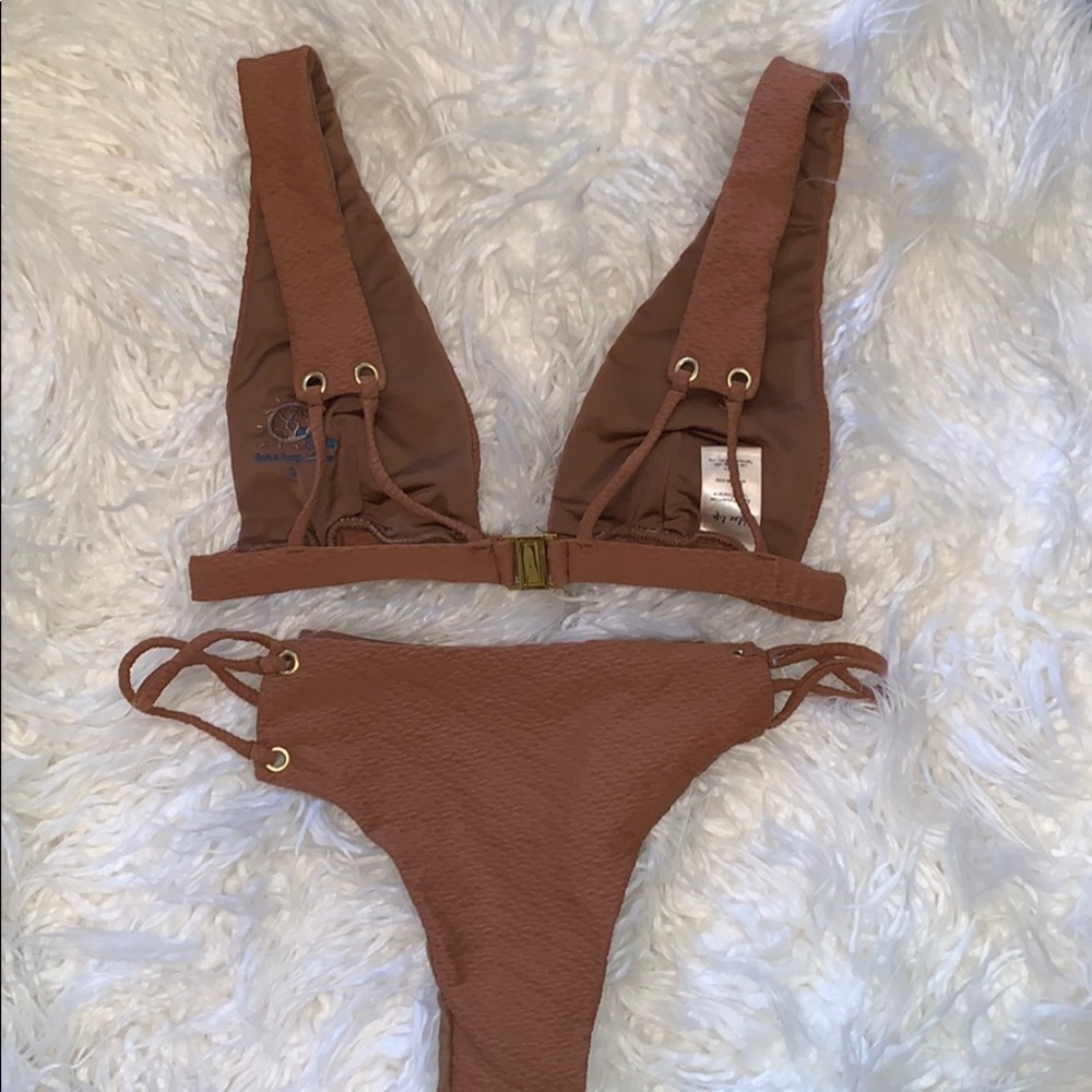 Blue Life Roped Up Texture Bikini: Top-S Bottom-M - Picture 2 of 7